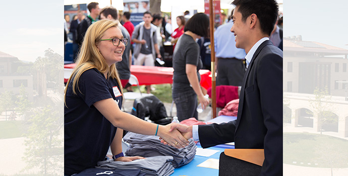 students at career fair