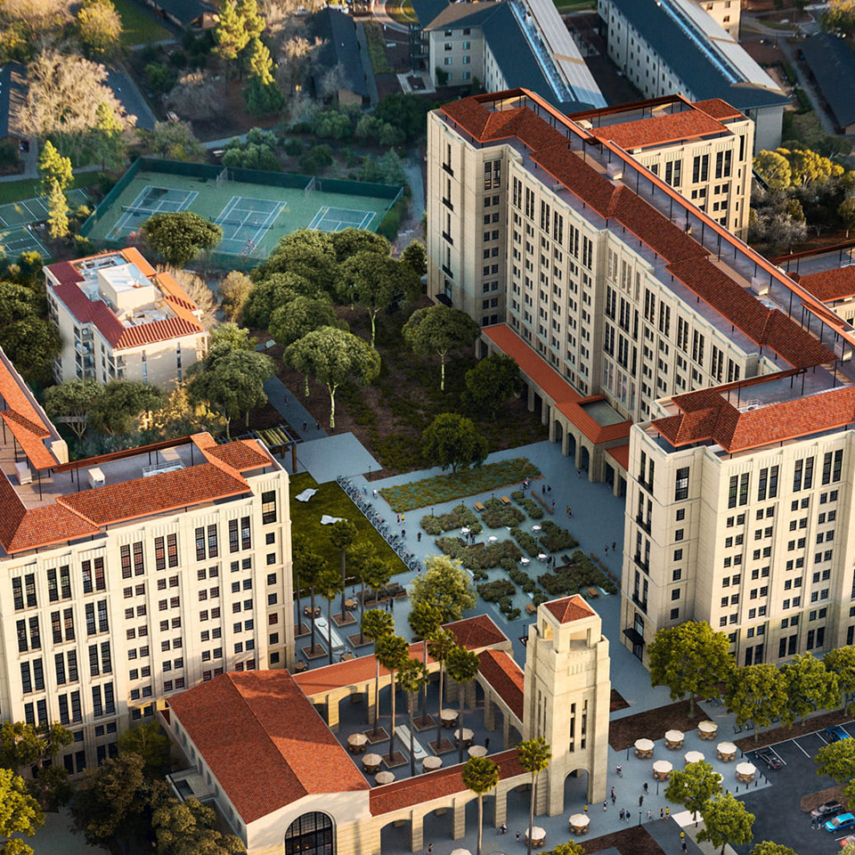 Newly constructed Stanford buildings